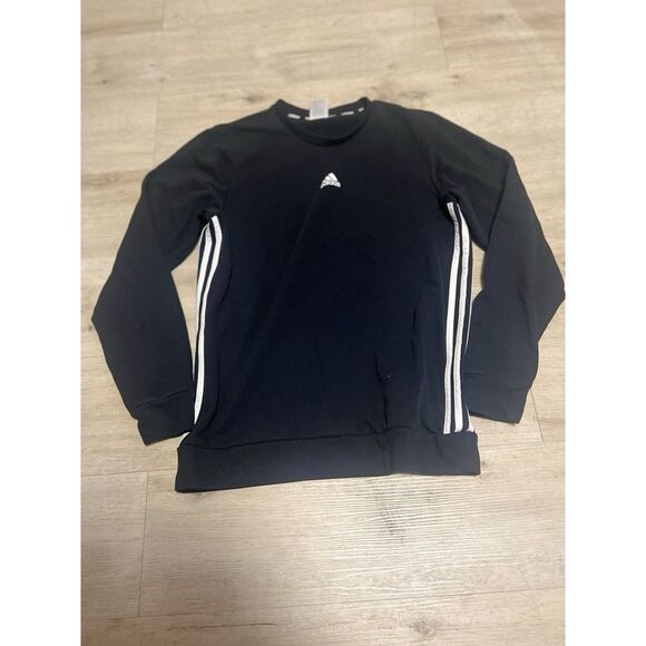 Adidas Mens‎ Crewneck Pullover Sweatshirt Crew Neck Sz Large Ruby Black White - Picture 1 of 8